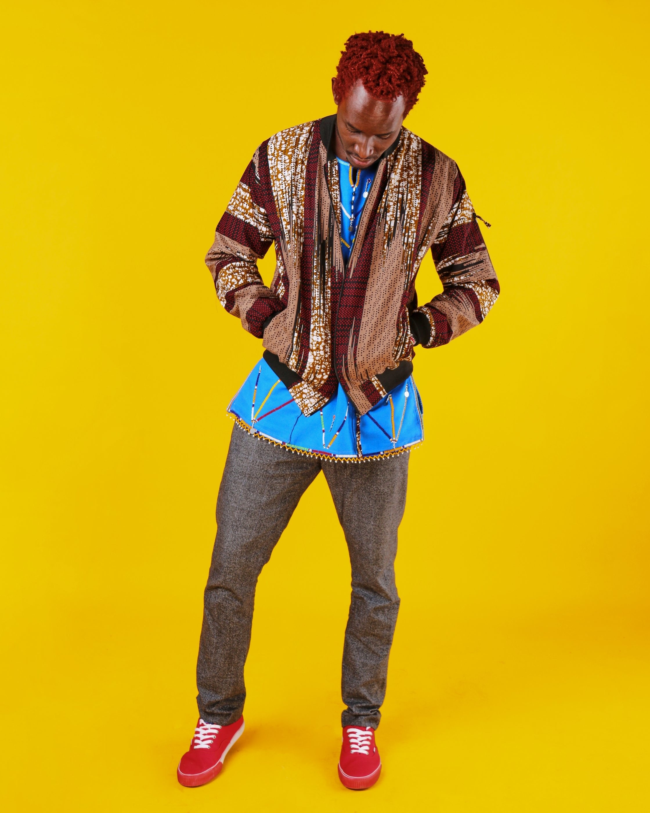 Bomberjacke ‚Moran‘ - mikono.africa Jacken aus Kenia bunte Bomberjacke Partyjacke faire sozial nachhaltig designed in Kenia