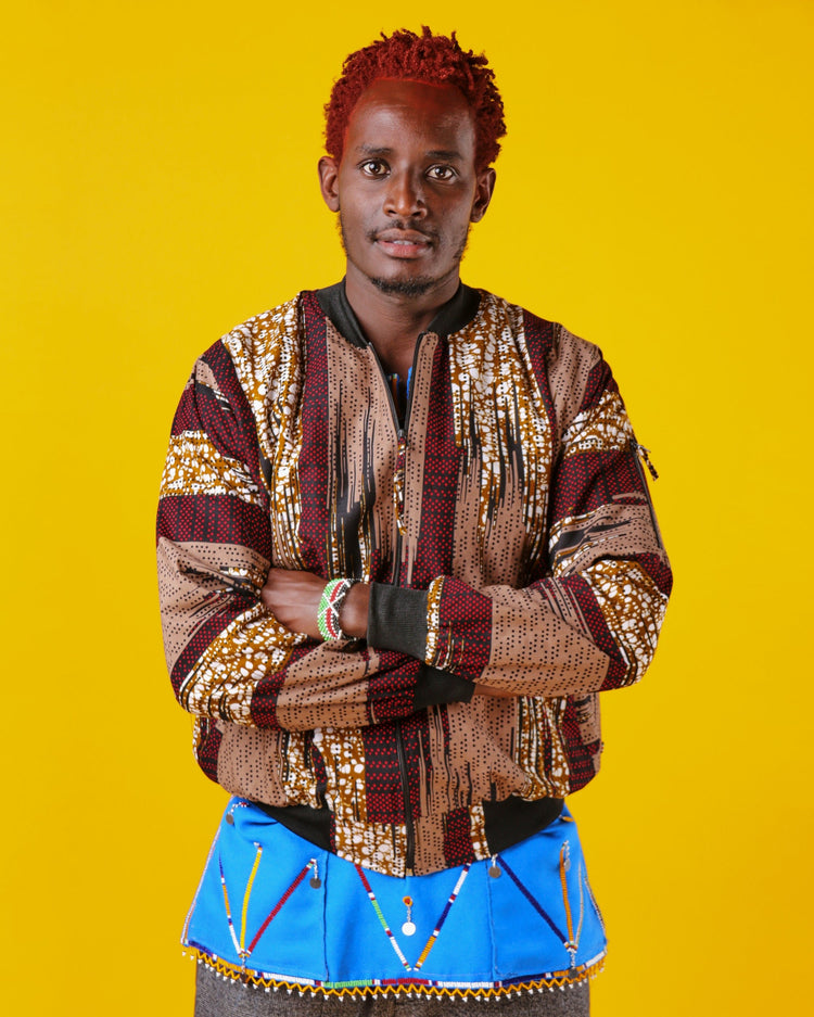 Bomberjacke ‚Moran‘ - mikono.africa Jacken aus Kenia bunte Bomberjacke Partyjacke faire sozial nachhaltig designed in Kenia