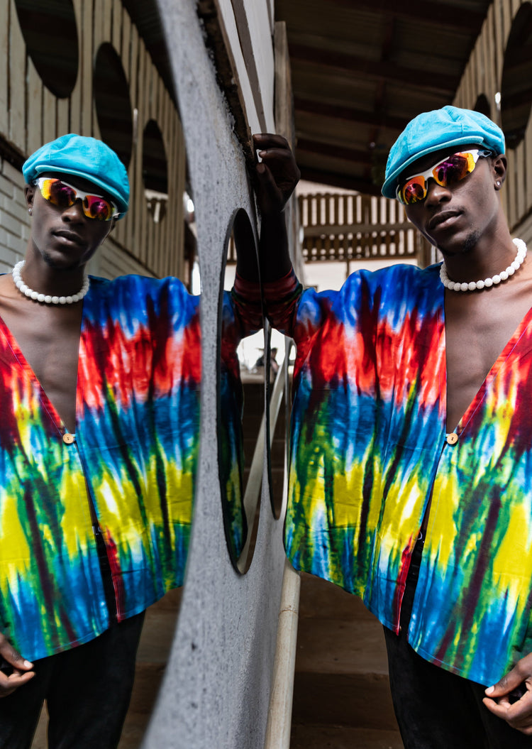 Kimono ‚Shairi‘ - mikono.africa Jacken aus Kenia bunte Bomberjacke Partyjacke faire sozial nachhaltig designed in Kenia